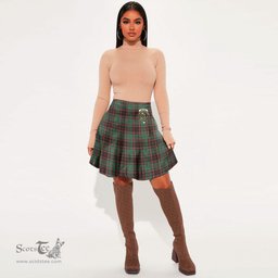 Scottish Buchan Ancient Clan Crest Tartan Womens Mini Skirt Tartan Plaid Skirt