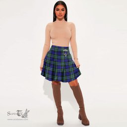 Scottish Arbuthnot Modern Clan Crest Tartan Womens Mini Skirt Tartan Plaid Skirt