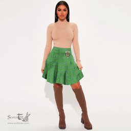 Scottish Currie Clan Crest Tartan Womens Mini Skirt Tartan Plaid Skirt