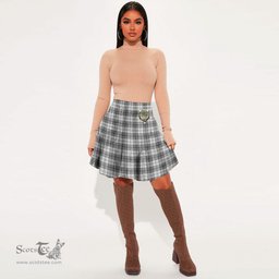 Scottish Douglas Grey Modern Clan Crest Tartan Womens Mini Skirt Tartan Plaid Skirt