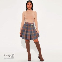 Scottish Fraser Hunting Modern Clan Crest Tartan Womens Mini Skirt Tartan Plaid Skirt