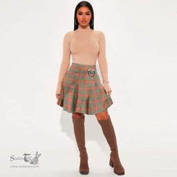 Scottish Bruce Ancient Clan Crest Tartan Womens Mini Skirt Tartan Plaid Skirt