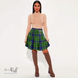 Scottish Rollo Modern Clan Crest Tartan Womens Mini Skirt Tartan Plaid Skirt