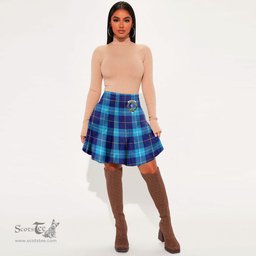 Scottish McKerrell Clan Crest Tartan Womens Mini Skirt Tartan Plaid Skirt