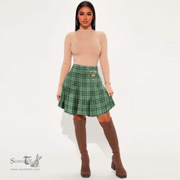 Scottish MacDonald Lord of the Isles Hunting Clan Crest Tartan Womens Mini Skirt Tartan Plaid Skirt