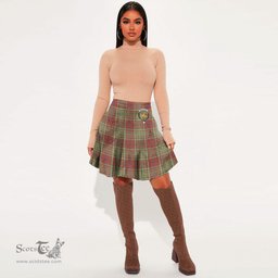 Scottish MacGillivray Hunting Ancient Clan Crest Tartan Womens Mini Skirt Tartan Plaid Skirt
