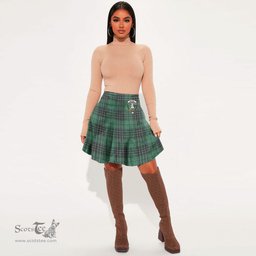 Scottish MacLean Hunting Ancient Clan Crest Tartan Womens Mini Skirt Tartan Plaid Skirt