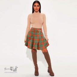 Scottish MacGregor Ancient Clan Crest Tartan Womens Mini Skirt Tartan Plaid Skirt