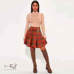 Scottish Livingstone Modern Clan Crest Tartan Womens Mini Skirt Tartan Plaid Skirt