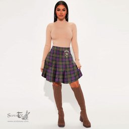 Scottish MacDonald Modern Clan Crest Tartan Womens Mini Skirt Tartan Plaid Skirt