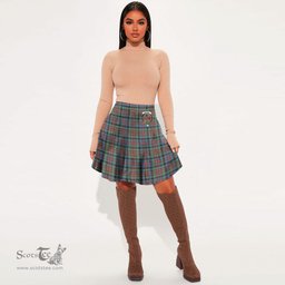 Scottish MacDuff Hunting Ancient Clan Crest Tartan Womens Mini Skirt Tartan Plaid Skirt