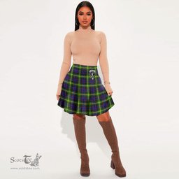 Scottish Watson Modern Clan Crest Tartan Womens Mini Skirt Tartan Plaid Skirt