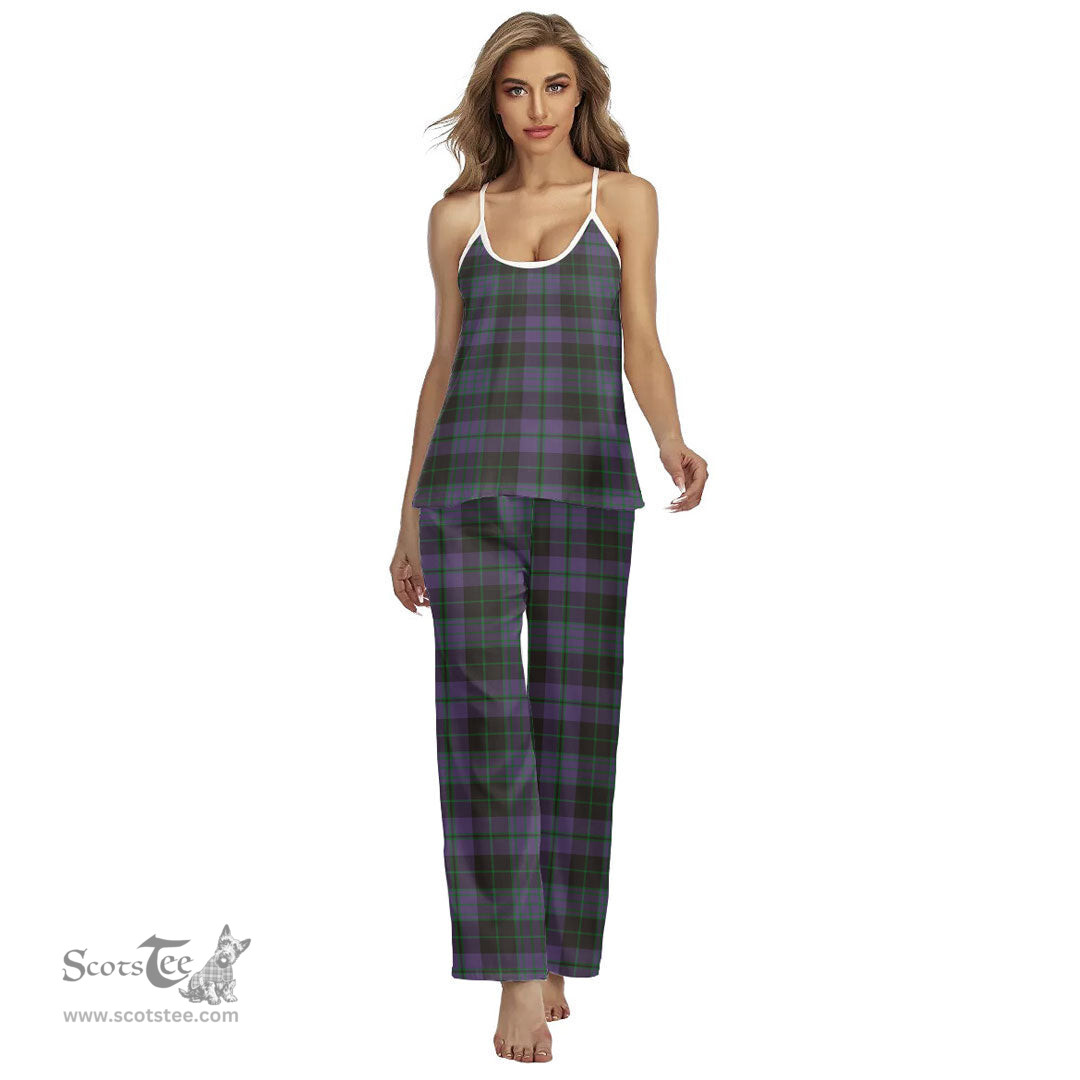 Scottish Clergy Green Clan Tartan Womens Cami Pajamas Set
