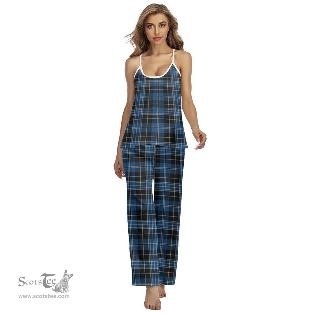 Scottish Clergy Blue Clan Tartan Womens Cami Pajamas Set