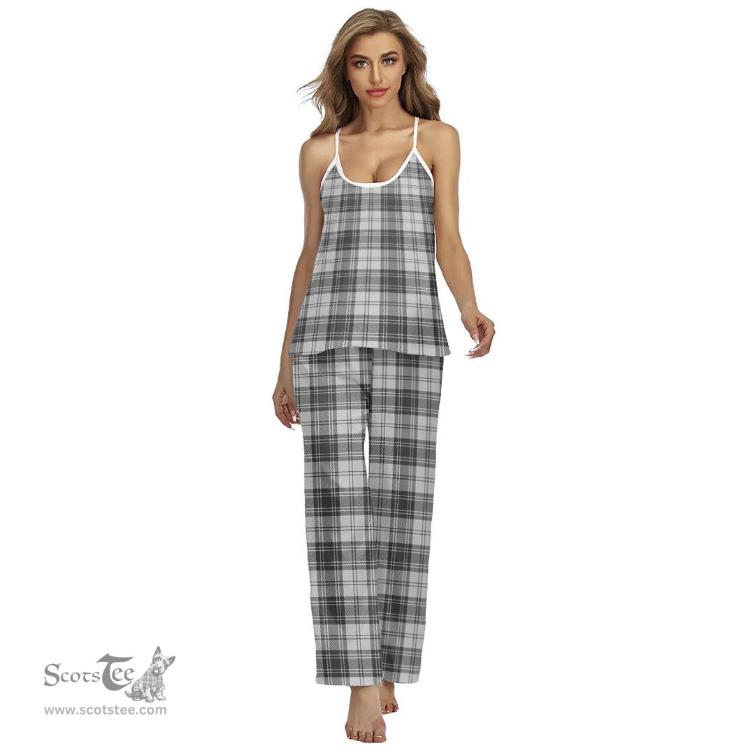 Scottish Douglas Grey Modern Clan Tartan Womens Cami Pajamas Set
