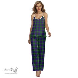 Scottish MacKinlay Modern Clan Tartan Womens Cami Pajamas Set