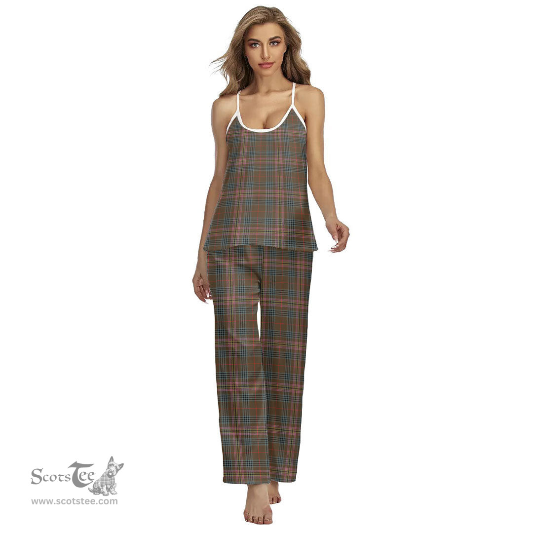 Scottish Kennedy Weathered Clan Tartan Womens Cami Pajamas Set