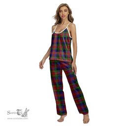 Scottish Tennant Clan Tartan Womens Cami Pajamas Set