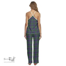 Scottish Wood Modern Clan Tartan Womens Cami Pajamas Set