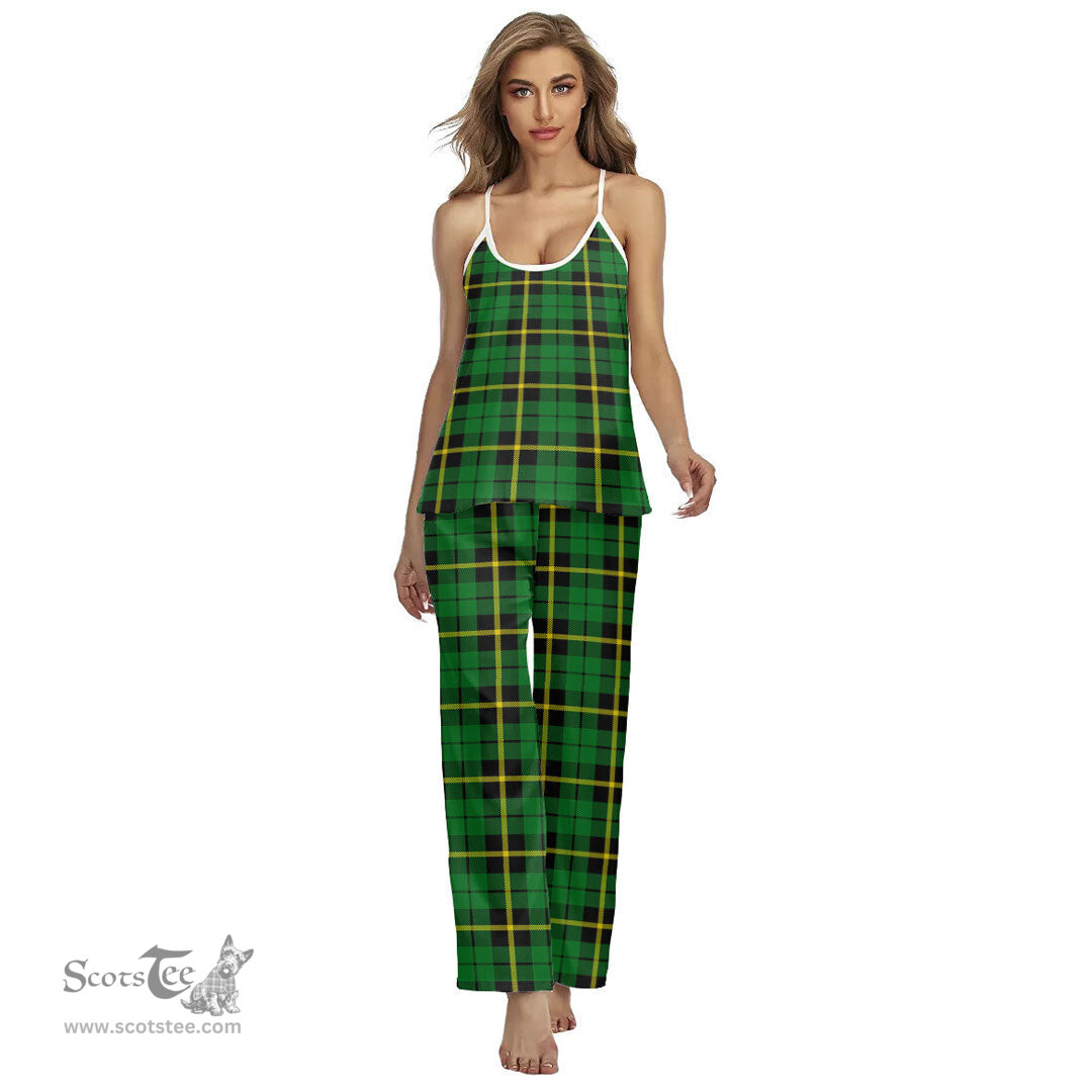 Scottish Wallace Hunting Green Clan Tartan Womens Cami Pajamas Set