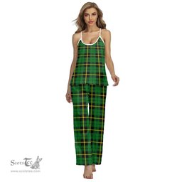 Scottish Wallace Hunting Green Clan Tartan Womens Cami Pajamas Set