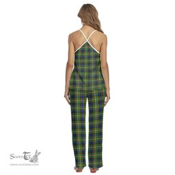 Scottish Reid Green Clan Tartan Womens Cami Pajamas Set