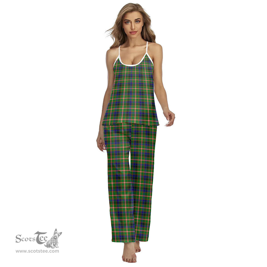 Scottish Reid Green Clan Tartan Womens Cami Pajamas Set