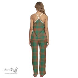 Scottish Menzies Green Ancient Clan Tartan Womens Cami Pajamas Set