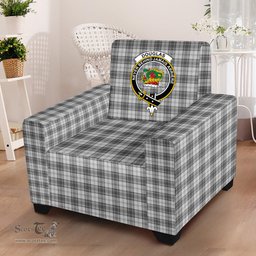Scottish Douglas Grey Modern Clan Crest Tartan Sofa and Chair Slipcover