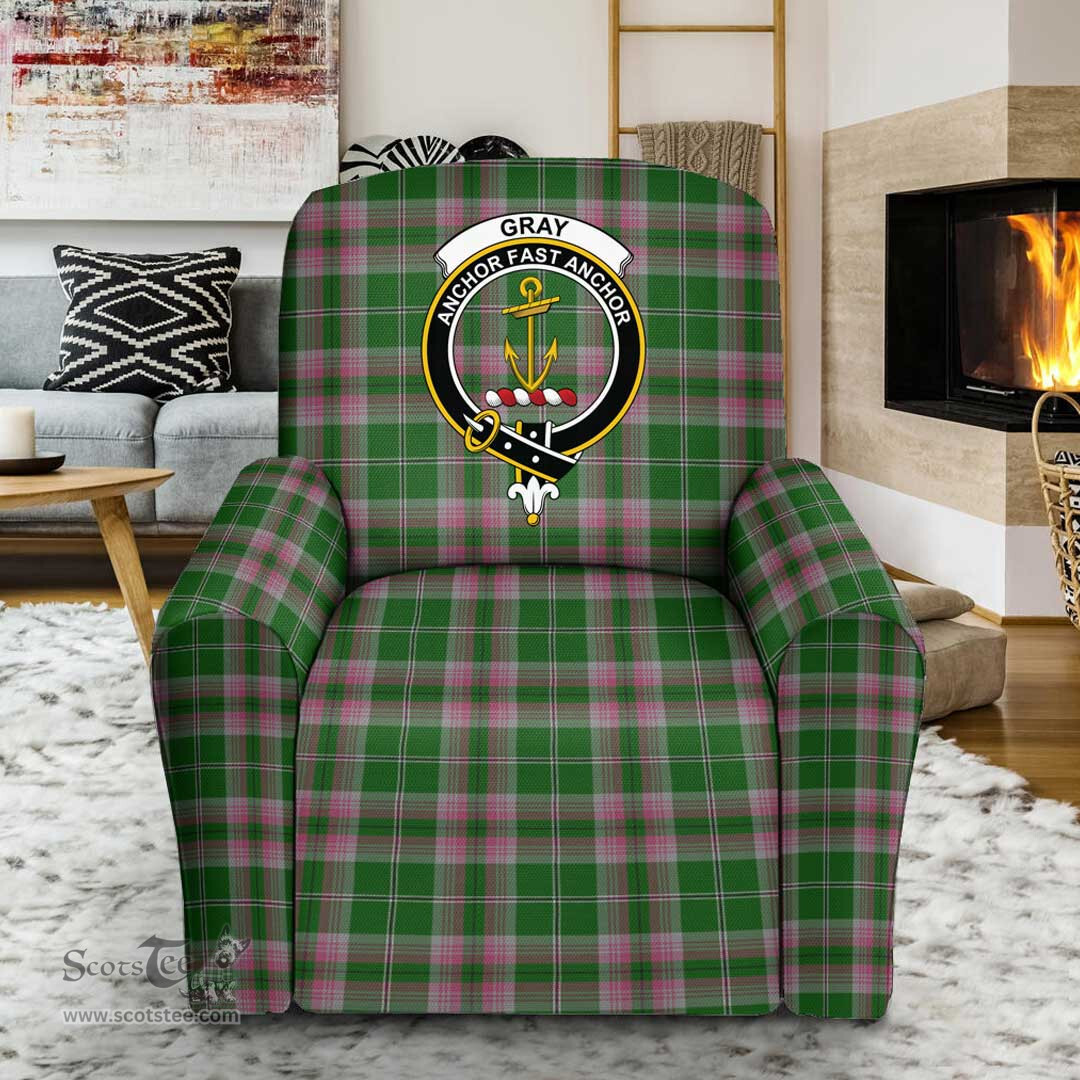 Scottish Gray Hunting Clan Crest Tartan Sofa and Chair Slipcover