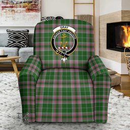 Scottish Gray Hunting Clan Crest Tartan Sofa and Chair Slipcover