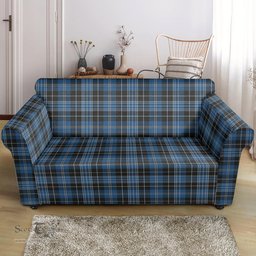Scottish Clergy Blue Clan Tartan Sofa and Chair Slipcover