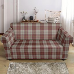 Scottish Cunningham Burgundy Dancers Clan Tartan Sofa and Chair Slipcover