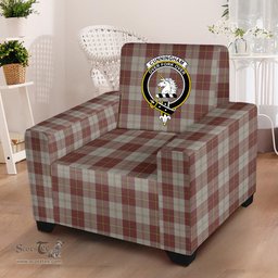 Scottish Cunningham Burgundy Dancers Clan Crest Tartan Sofa and Chair Slipcover