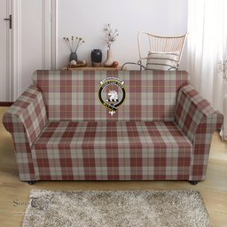 Scottish Cunningham Burgundy Dancers Clan Crest Tartan Sofa and Chair Slipcover