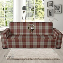 Scottish Cunningham Burgundy Dancers Clan Crest Tartan Sofa and Chair Slipcover