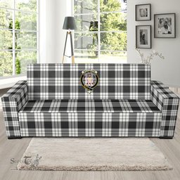 Scottish MacFarlane Black White Ancient Clan Crest Tartan Sofa and Chair Slipcover