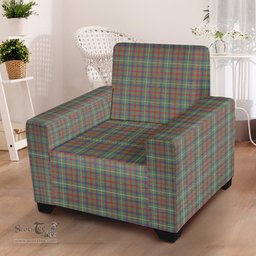 Scottish Shaw Green Modern Clan Tartan Sofa and Chair Slipcover