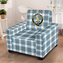 Scottish Stewart Muted Blue Clan Crest Tartan Sofa and Chair Slipcover