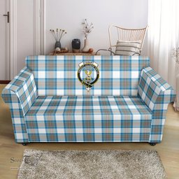 Scottish Stewart Muted Blue Clan Crest Tartan Sofa and Chair Slipcover