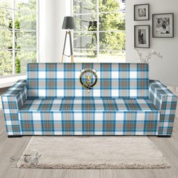 Scottish Stewart Muted Blue Clan Crest Tartan Sofa and Chair Slipcover