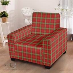 Scottish Morrison Red Modern Clan Tartan Sofa and Chair Slipcover