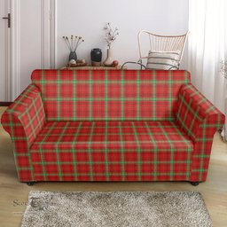 Scottish Morrison Red Modern Clan Tartan Sofa and Chair Slipcover