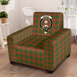 Scottish Menzies Green Modern Clan Crest Tartan Sofa and Chair Slipcover