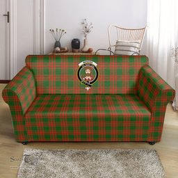 Scottish Menzies Green Modern Clan Crest Tartan Sofa and Chair Slipcover