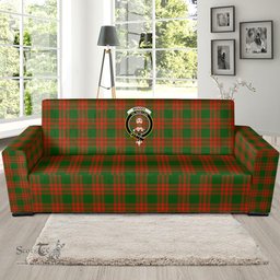 Scottish Menzies Green Modern Clan Crest Tartan Sofa and Chair Slipcover