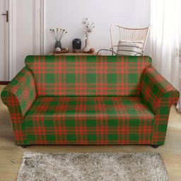 Scottish Menzies Green Modern Clan Tartan Sofa and Chair Slipcover