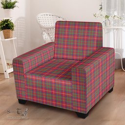 Scottish Shaw Red Modern Clan Tartan Sofa and Chair Slipcover