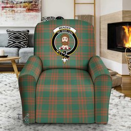 Scottish Menzies Black White Modern Clan Tartan Sofa and Chair Slipcover