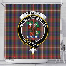 Scottish Fraser Hunting Modern Clan Crest Tartan Shower Curtain